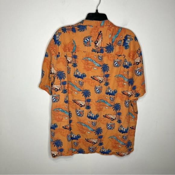 Paradise Collection 100% silk button down shirt bright tropical size XL - Picture 7 of 7